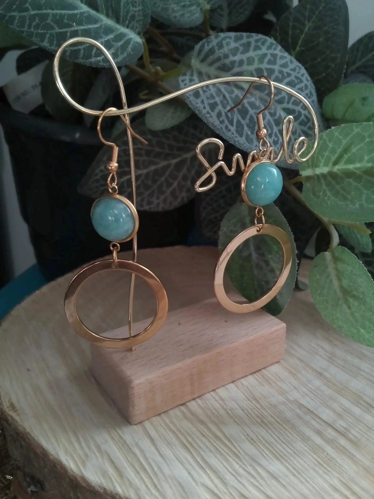 Boucles d'oreilles avec pierres Amazonite – photo 2